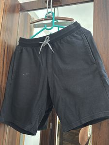 Black Cotton Sweat Shorts