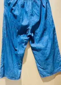 Blue Wide Leg Denim Pants