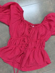 elastic peplum top