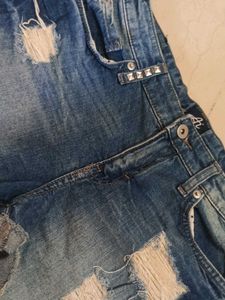 Distressed Denim Shorts