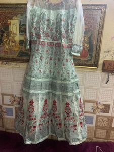 Elegant Mint Green Embellished Anarkali