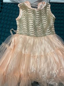 Elegant Peach Party Dress