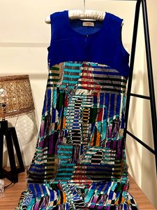 LIBAS Vibrant Abstract Print Sleeveless Dress