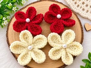 Handmade Crochet Flower hair clip