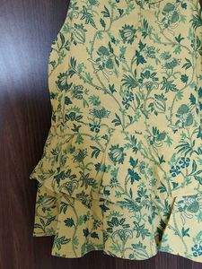 Yellow Floral Ruffle Top
