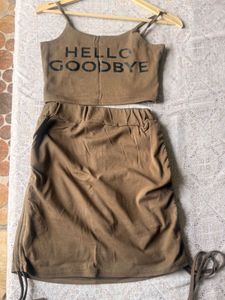 Trendy Crop Top & Skirt Set