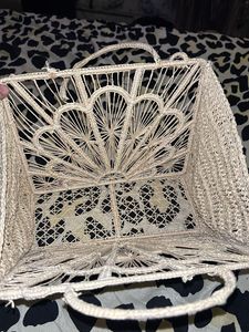 Woven Clutch with Fan Design