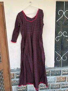 Elegant Floral Print Kurta Dress