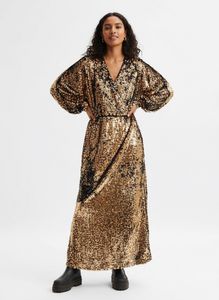 Selected Sequins Wrap Party Dress