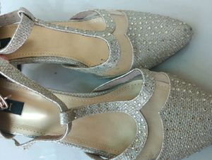Sale!! Golden Shimmery Cinderella Shoes Heels