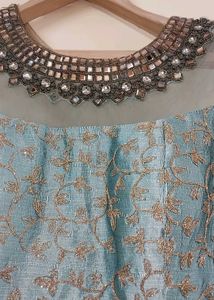 Stunning Blue Embellished Ethnic Gown