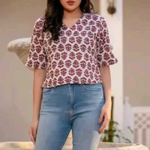 White and maroon ethnic top