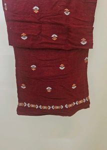 Maroon Embroidered Kurta and Pallazo
