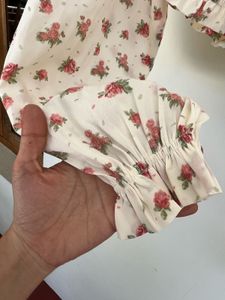 Floral Long Sleeve Crop Top