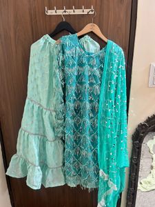 Sparkling Teal Kurta Set with Dupatta