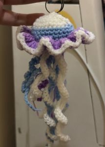 Crocheted Jellyfish Keychain