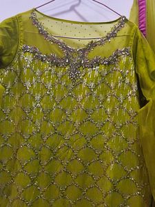 Embellished Lime Green sharara Set