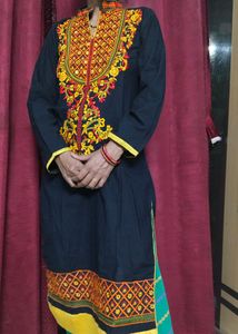 Beautiful Aline Embroidery Cotton Kurta