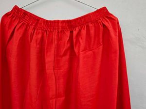 Red Kurta with Bird Embroidery