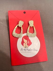 Sparkling Geometric Drop Earrings