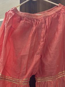 Beautiful Peach Mirror Work Kurta