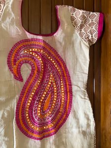 vibrant pink Designer Kurta Set with Dupatta