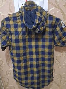 Kids Checkered Hooded Shirt