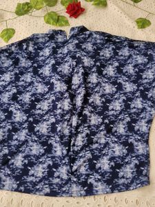 Blue Patterned Sleeveless Top
