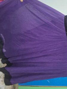 Purple Polka Dot V-Neck Party Dress