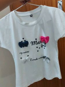Cute Bow Applique T-Shirt