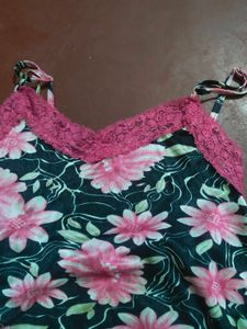 Floral Printed Night Dress
