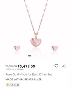 price drop 📉 giva(Rose Gold colour) Heart set