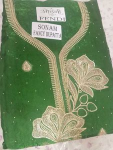 Green Embroidered Kurta Set with Dupatta