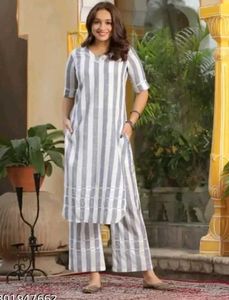 Grace in Every Stripe – Elegant Kurta Palazzo Set