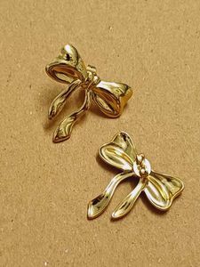 Chic Gold Bow Stud Earrings