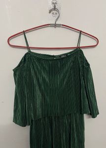 Elegant Green Pleated Jumpsuit