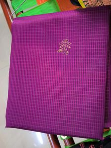 Purple Checked Saree