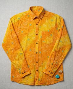 lehariya Rajasthani Unique Orange Print Button-Dow
