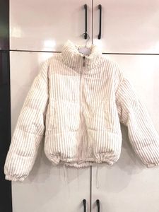 Cream Corduroy Puffer Jacket