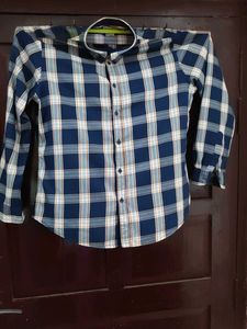 Men's Blue Plaid Long Sleeve Shirt