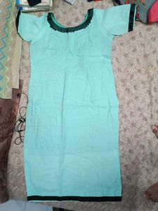 Teal Kurta with Black Trim