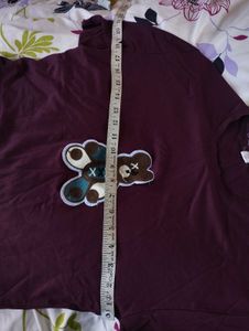 Trendy Maroon🌸 Teddy Bear T-Shirt