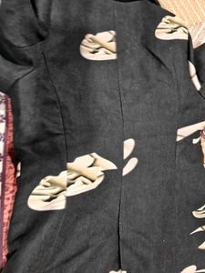 Printed Black Blazer Jacket