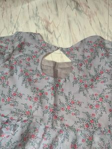 Floral Print Sheer Kurti