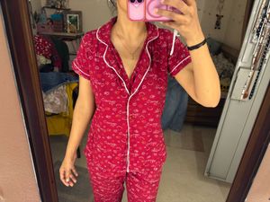 Cute Red Smile Face Pajama Set