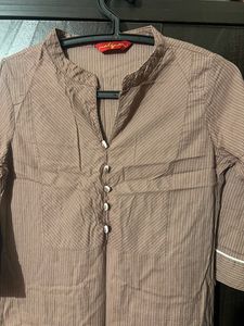 Straight Brown Kurta - S