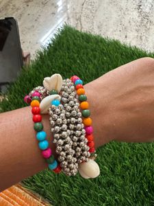 Boho Beaded &amp; Seashell Bracelet Set