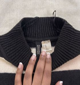 Striped Cropped Knit Sweater
