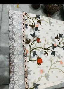 mew white &amp; brown patch work suit