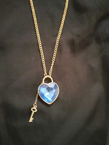 Heart Pendant Necklace with Key Charm